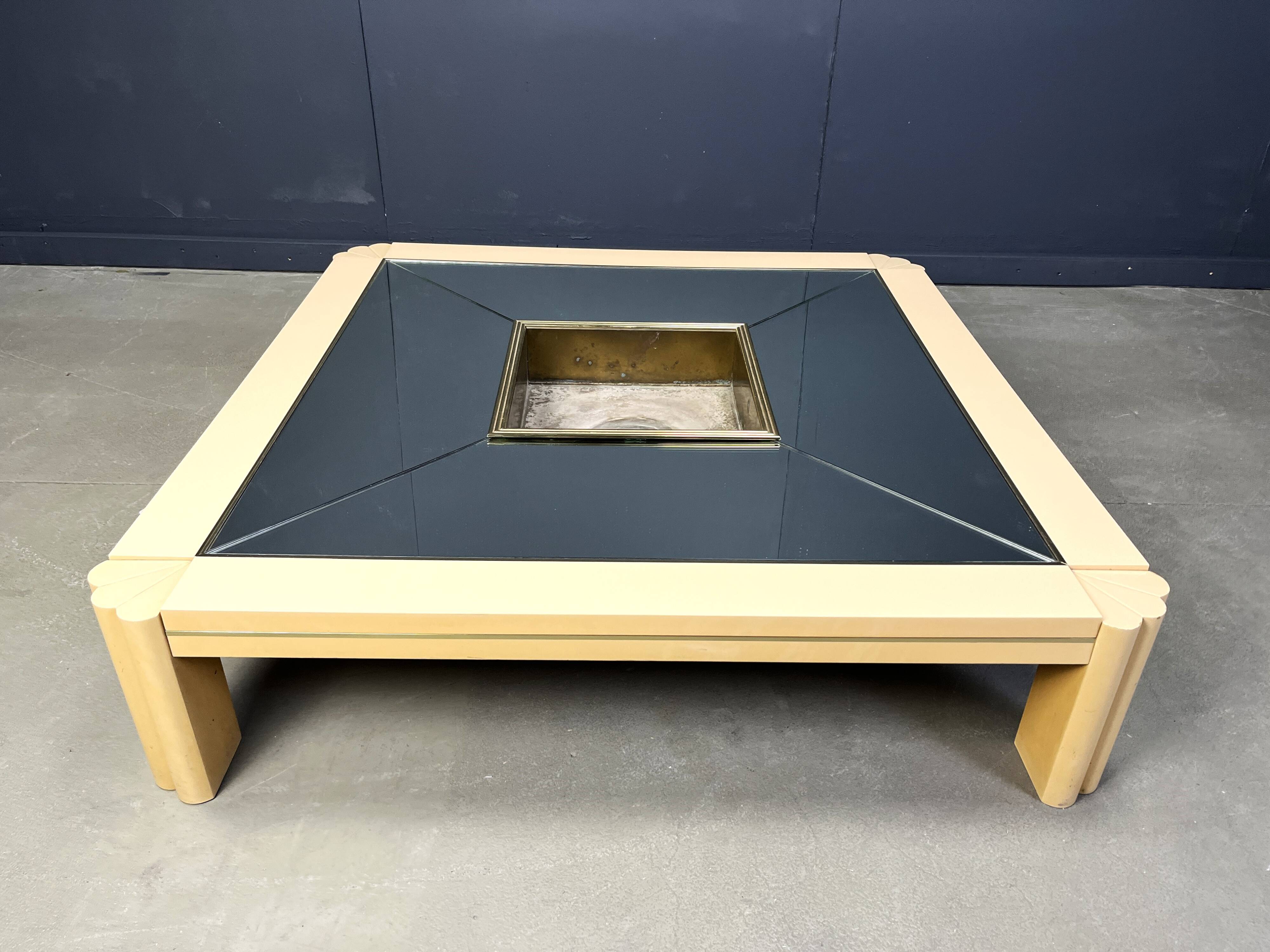 Vintage lacquer coffee table by Alain Delon for Maison Jansen, 1970s