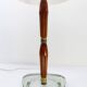 Scandinavian table lamp in glass, wood and brass 1960 Nybro Armaturfabrik