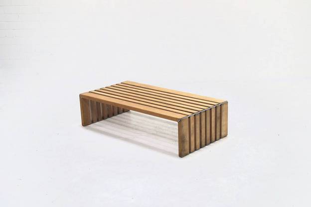 Wood slat bench Walter Antonis for Arspect 1970's