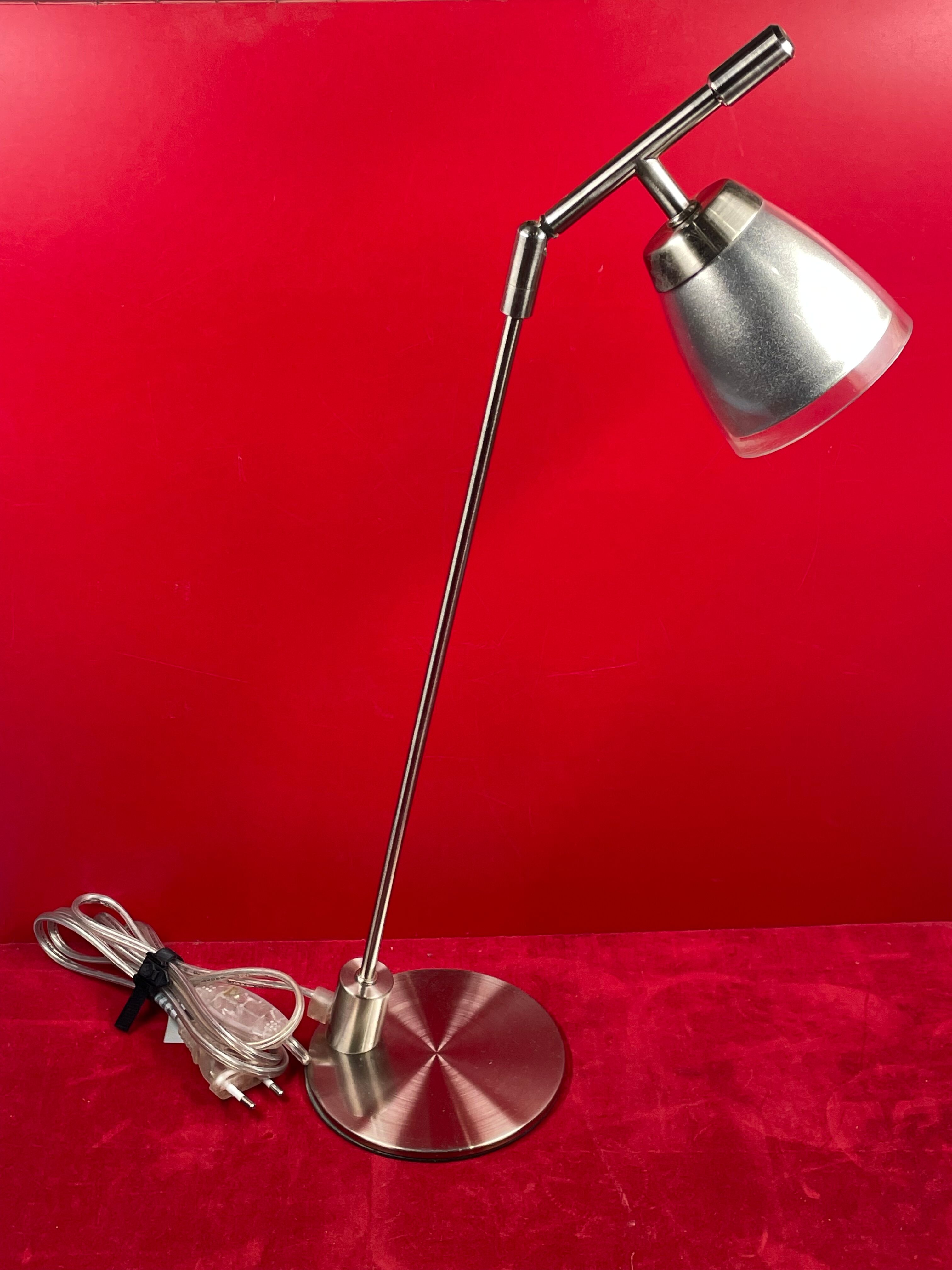 Articulated lamp design brushed steel Aluminor, office, loft, garage, workshop