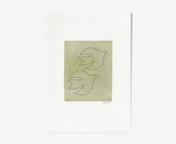 Peinture et illustration sur papier • T506 • signée Eawy