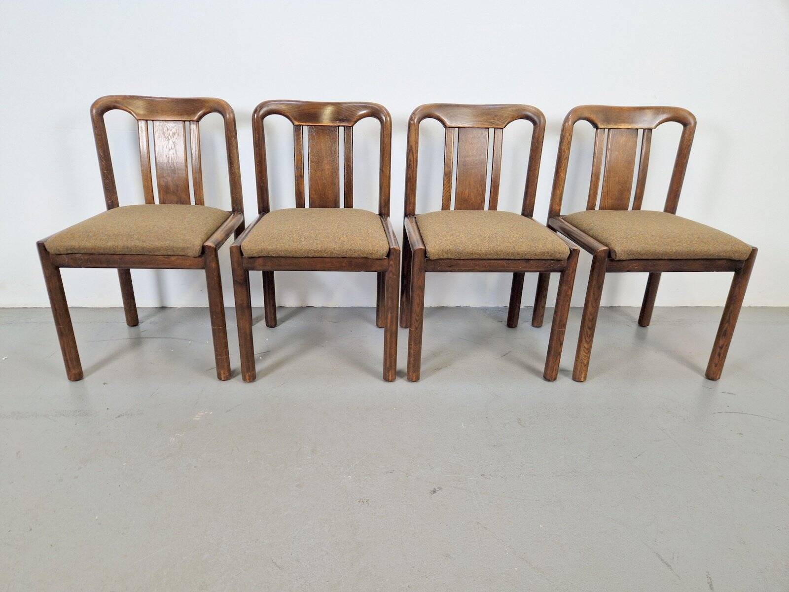Vintage Brutalist Dining Room Chairs, 1970s, Set of 4