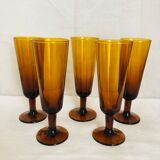 Flutes à champagne ambrées