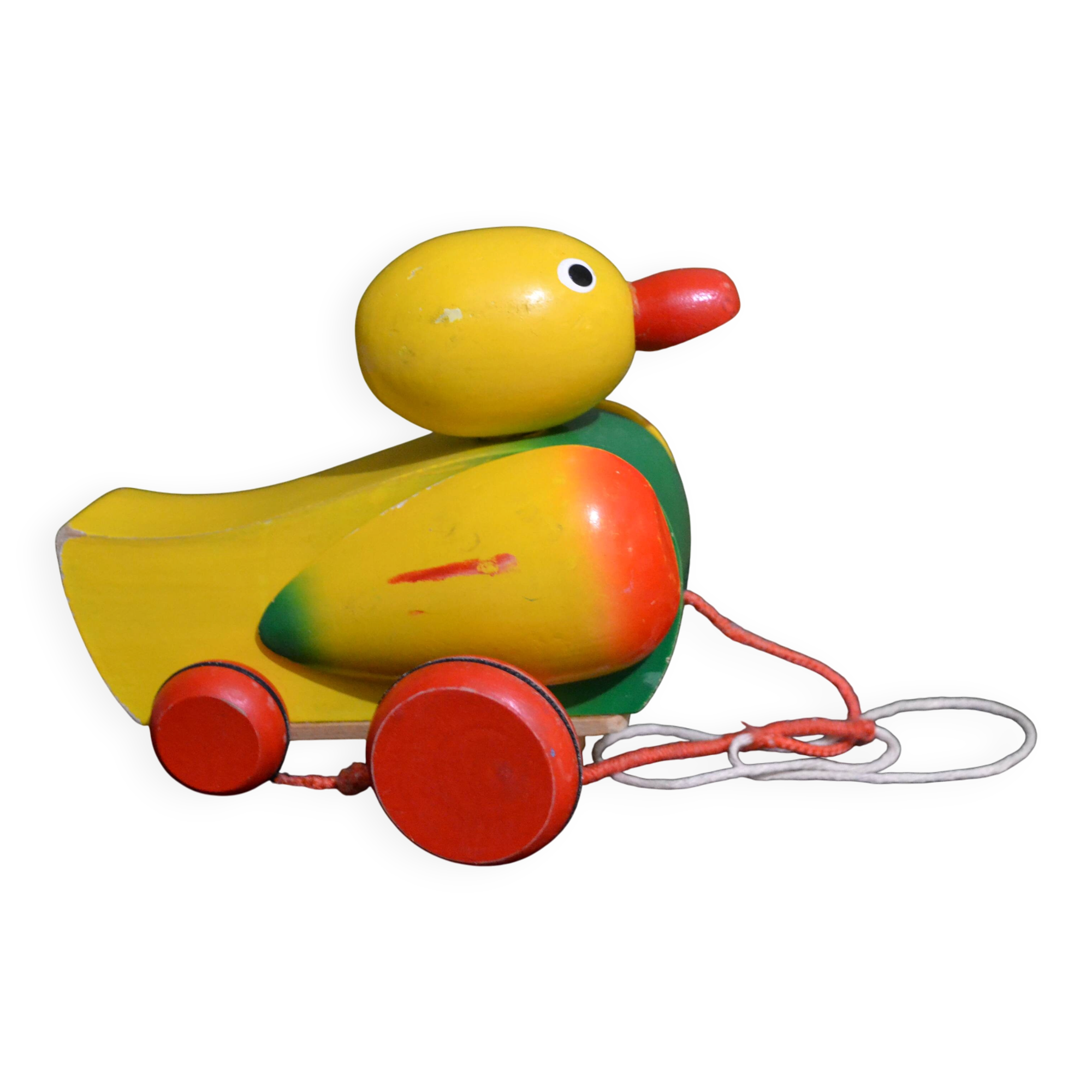 wooden pull-along duck