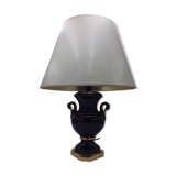 Foot lamp in Black ceramic baluster, 80s