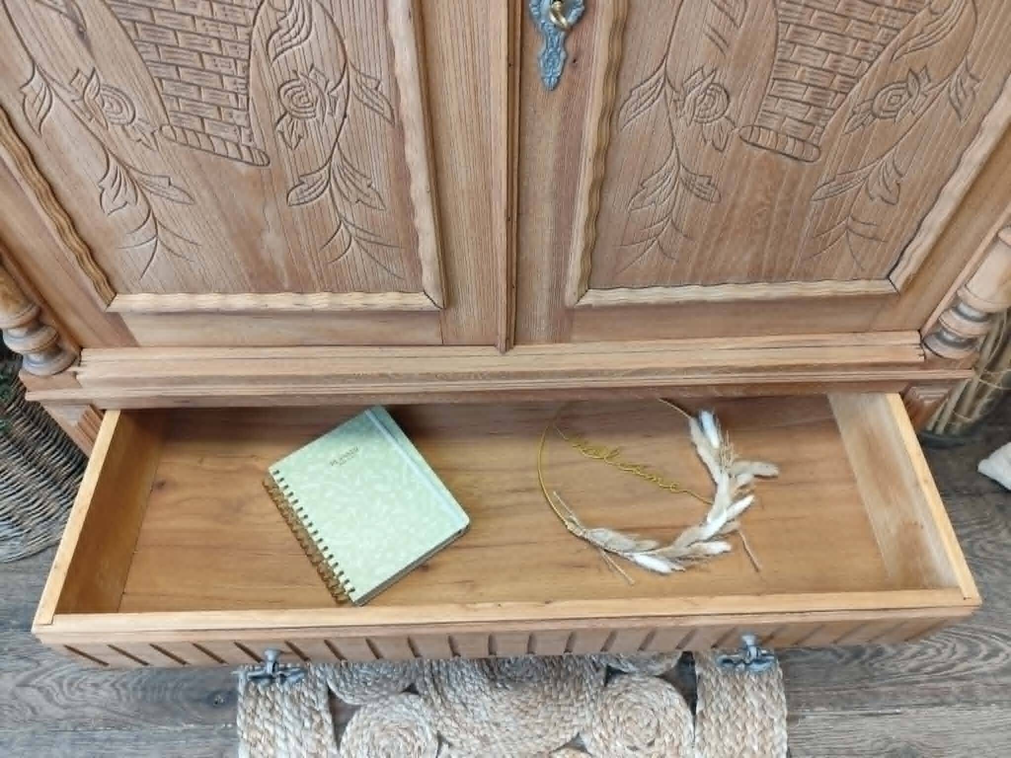 Solid oak storage cabinet