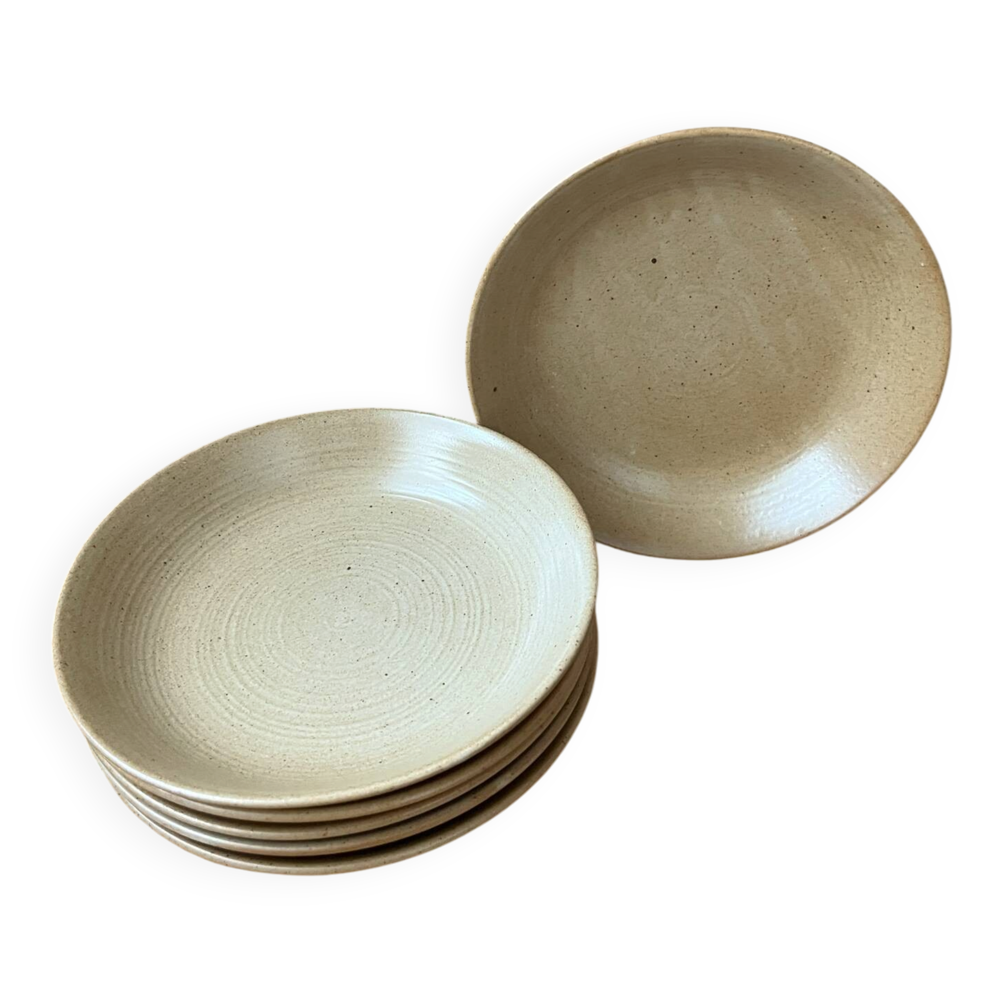 6 deep plates in stoneware