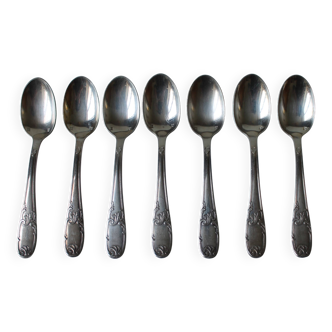 Set of 8 silver-plated mocha spoons, 'REX' goldsmith's work