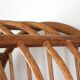 Woven rattan and bent bamboo arched bookcase display high wall cabinet.