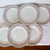 6 vintage flat plates from Céranord St Amand