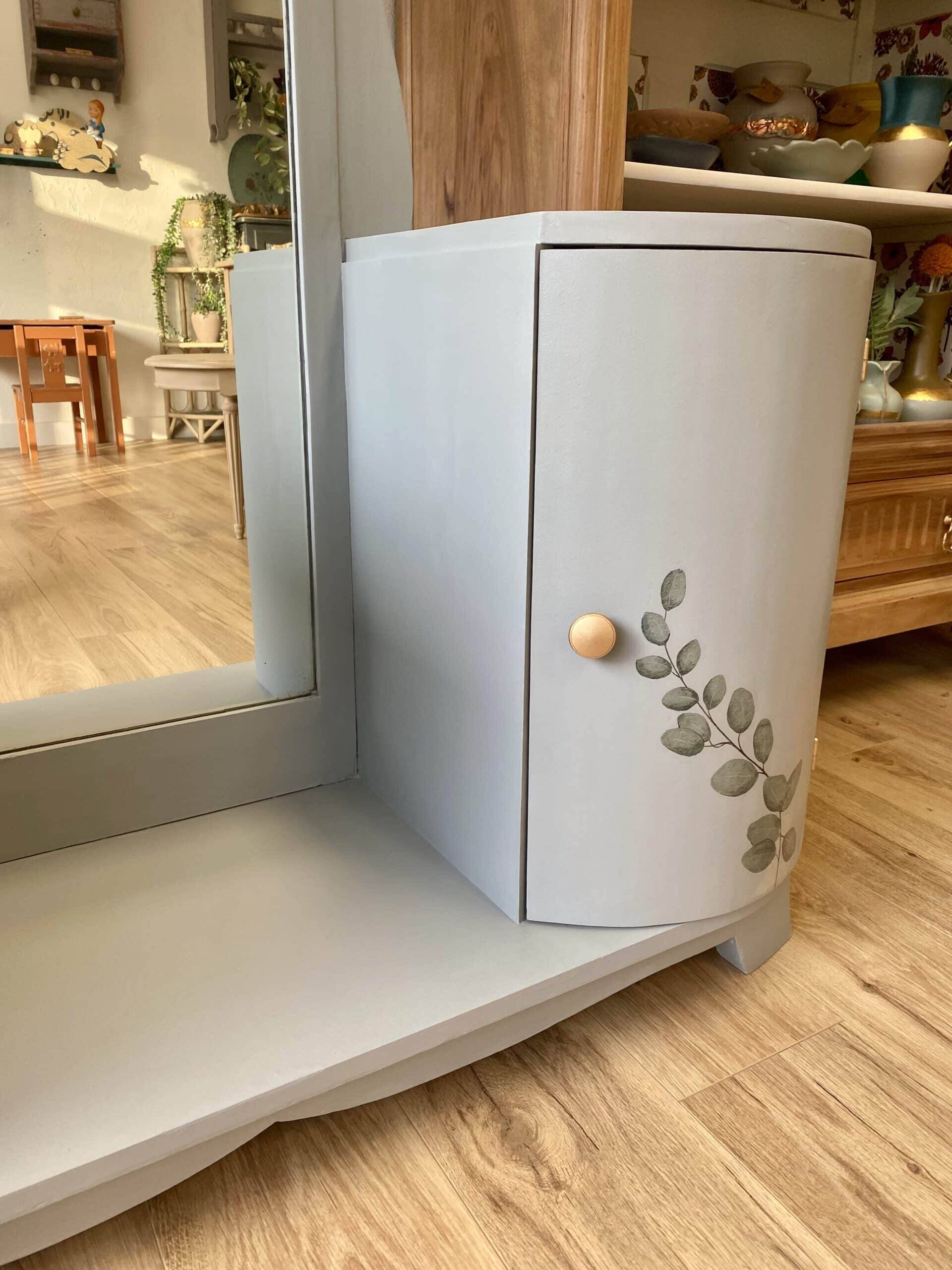 Art Deco grey-green hairdresser's cabinet