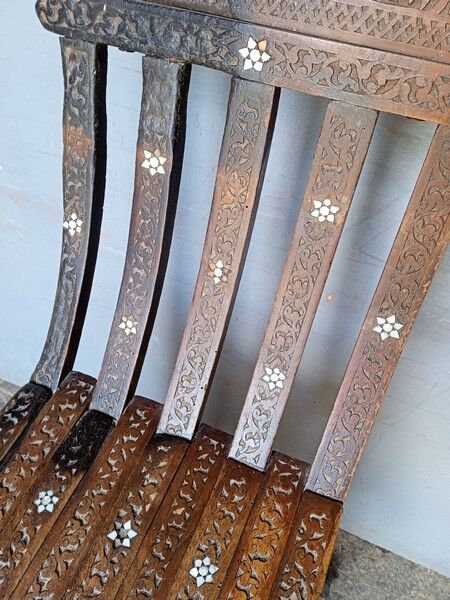 Syrian Chair early XXem carved / mother-of-pearl / foldable