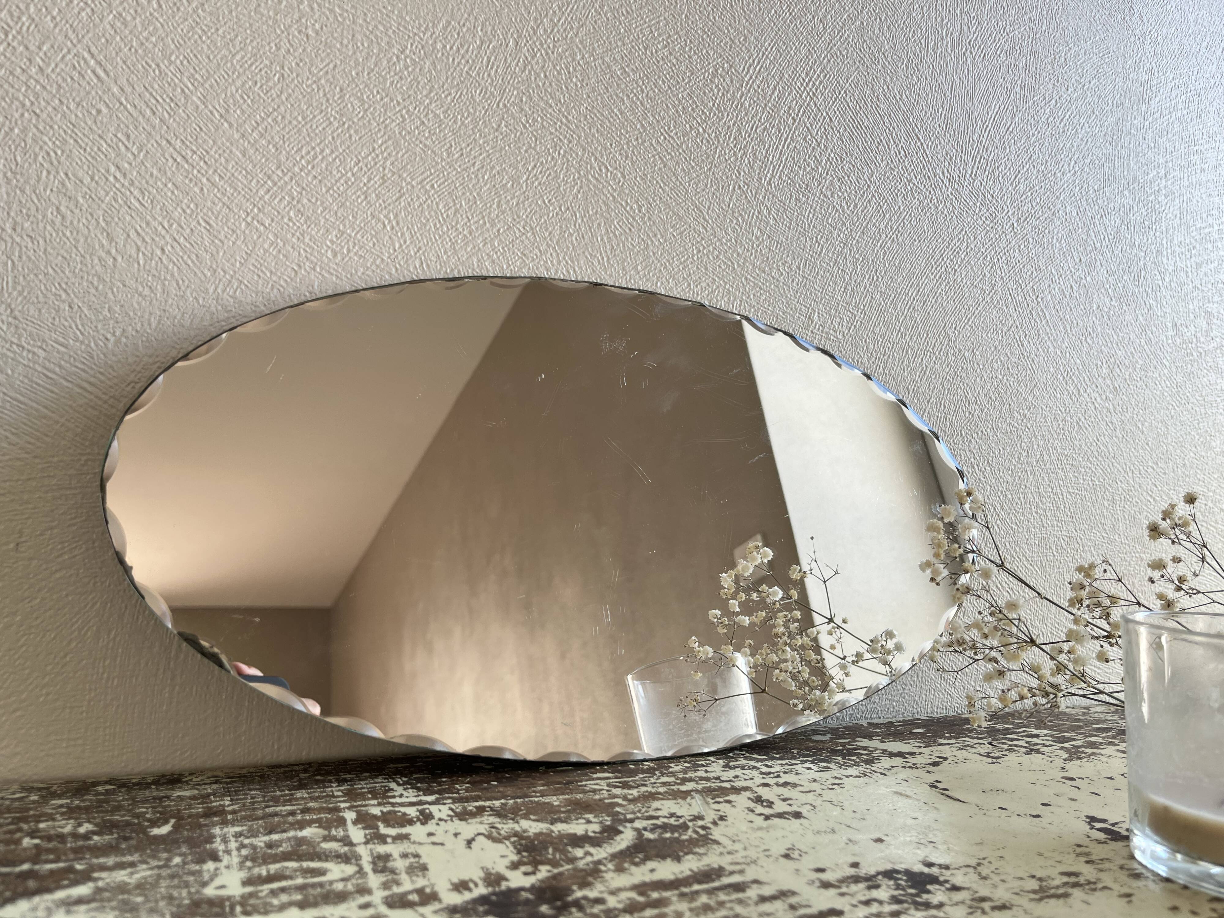 Oval beveled mirror 40 x 20.5 cm