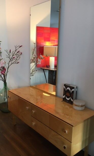 Dressing table in a 1.20m x 1.70m and vintage mirror, 1960's