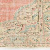 6x9 Vintage Peach Oushak Vintage Rug, 184x276 Cm