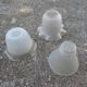 Lot de 3 suspensions globe en verre moulé vintage