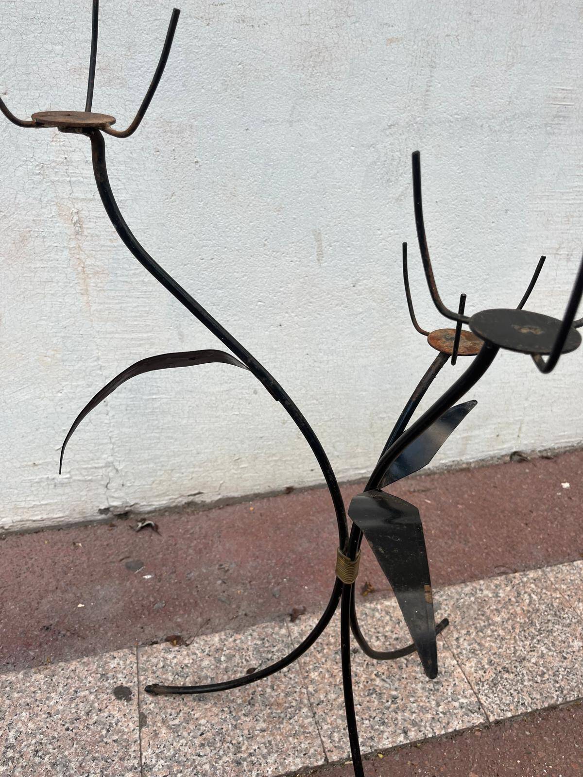 Porte plante en métal années 50
