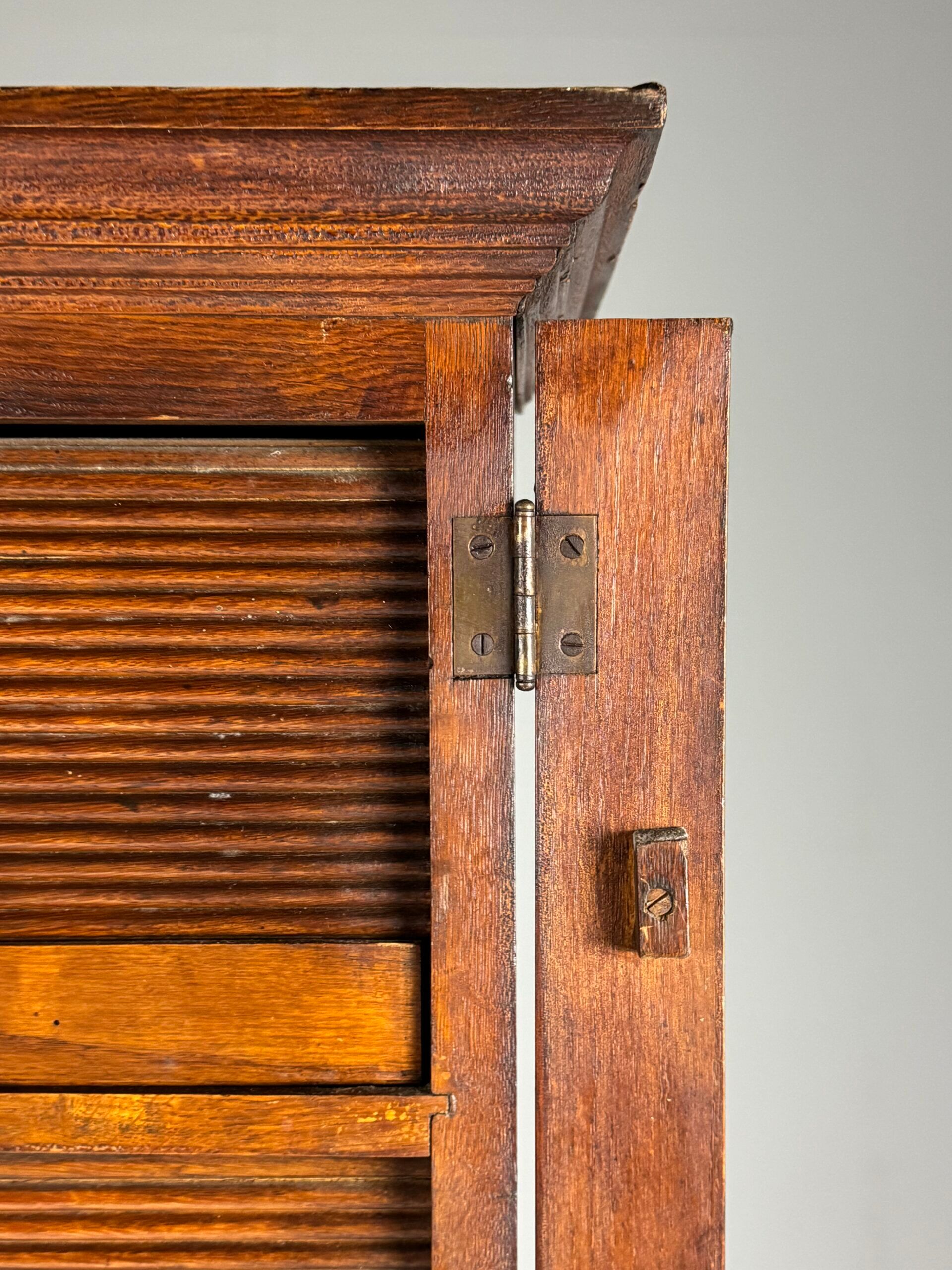 Antique archive cabinet with roller doors
