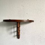 Wooden wall shelf, bamboo sculpture