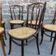 Set of 6 mismatched Viennese bistro restaurant chairs from the 1920s