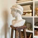 Whitewashed concrete bust - reproduction, detail of Michelangelo's "The Dying Slave"
