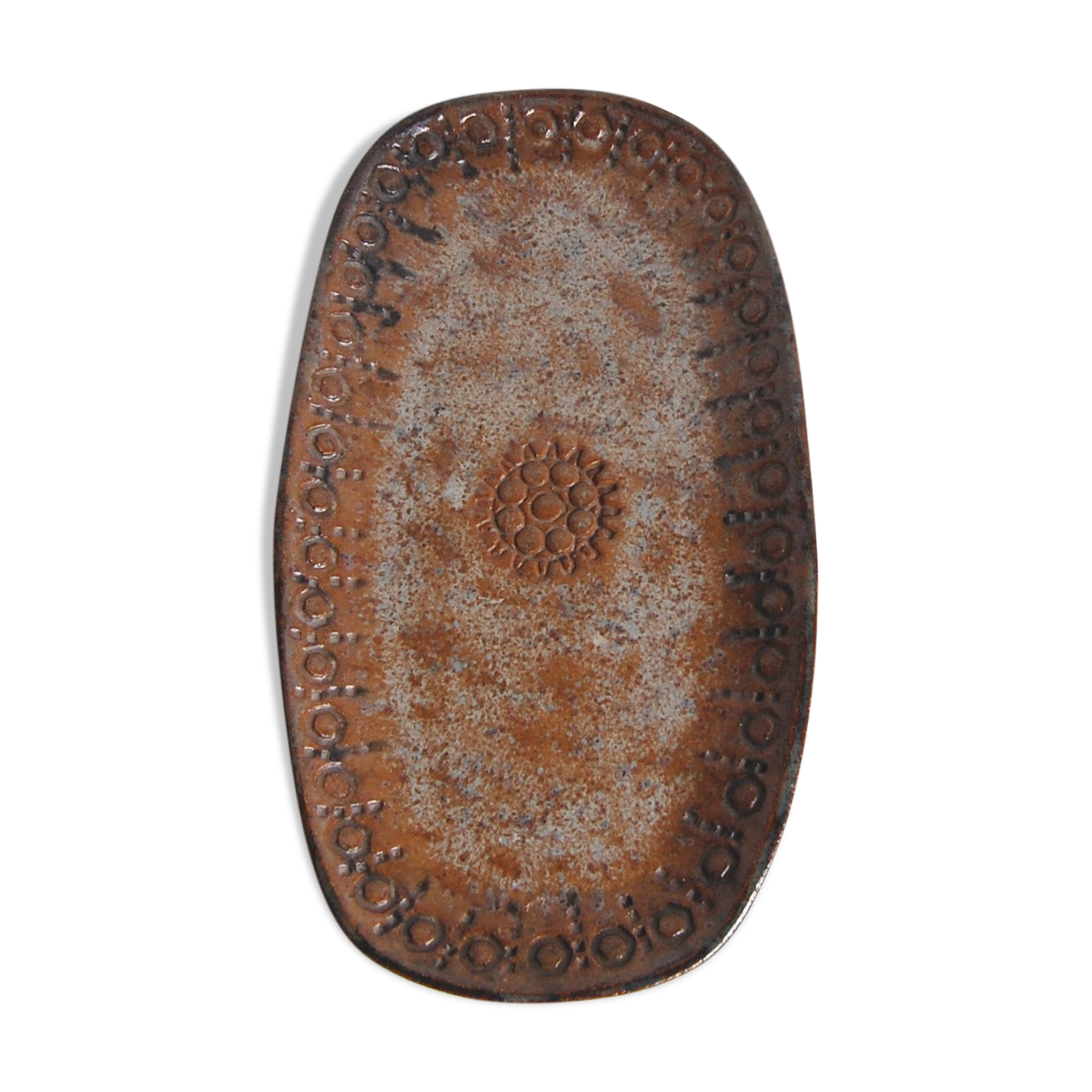 Brutalist ceramic dish by Pieter Oosterlinck - Belgium 1970s