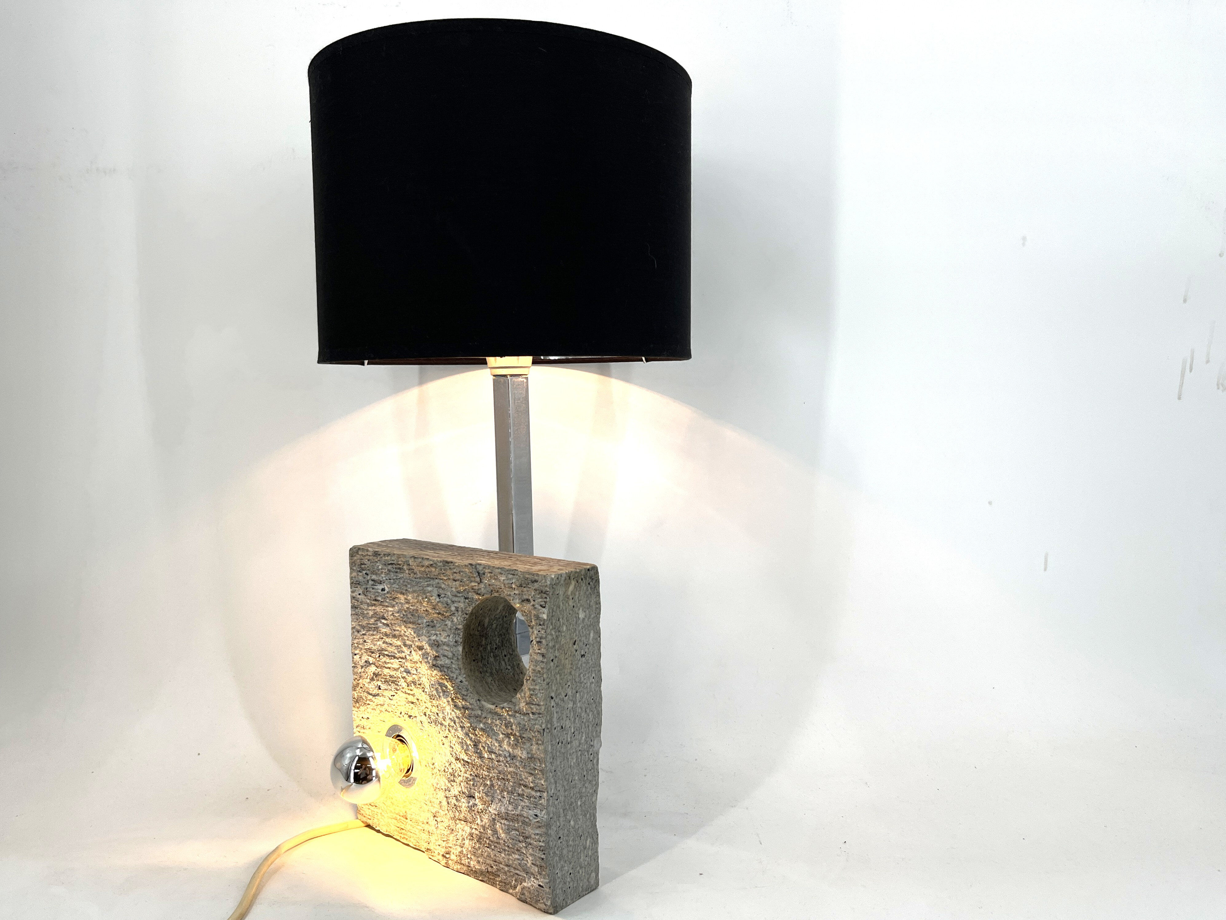 Post modern stone table lamp, 1970s
