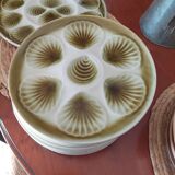12 Assiettes à huitre et 1 plat de présentation
