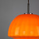 Suspension en verre orange du milieu du siècle