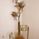 Floor lamp with flower bed - Hollywood Regency, brass and glass, 1970s.