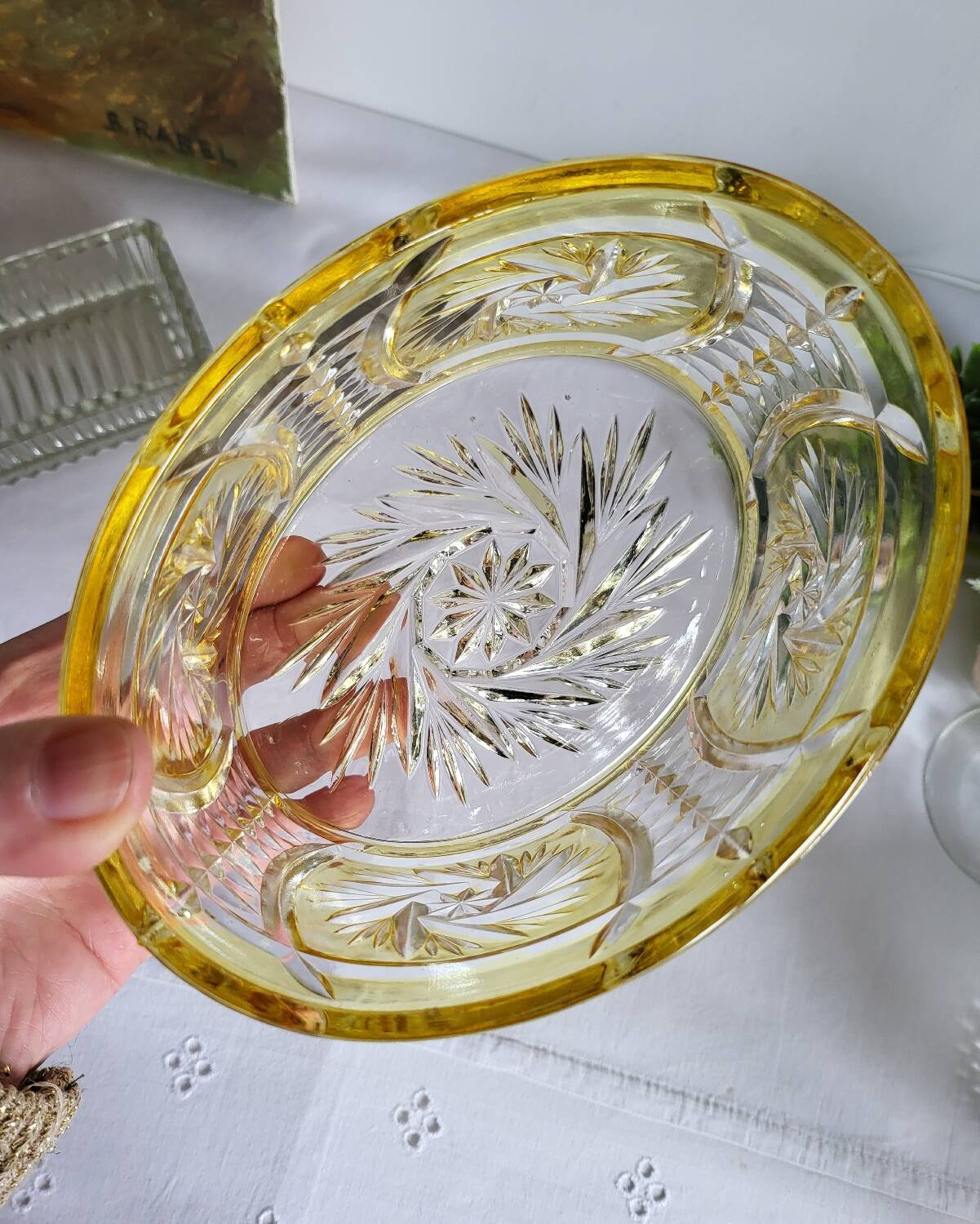 Cut glass bowl centerpiece