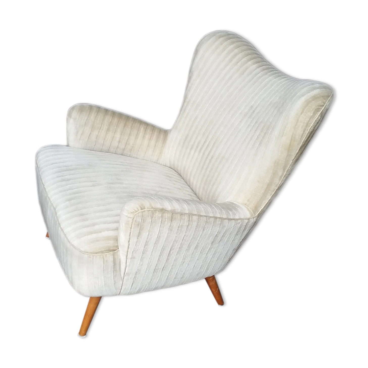 Armchair organic egg Wing chair Bergere years 50-60