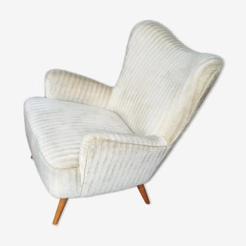 Armchair organic egg Wing chair Bergere years 50-60