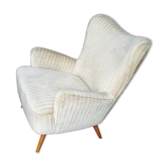 Armchair organic egg Wing chair Bergere years 50-60