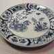 Old Cake / Dessert Plate U & C Damas Blue Utschneider et Cie Sarreguemines BEAUTIFUL DECOR