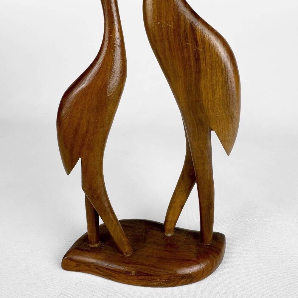 Sculpture of a couple of ibises in teak from the 60s
