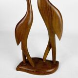 Sculpture of a couple of ibises in teak from the 60s