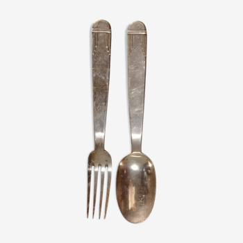 Pair of art deco period cutlery