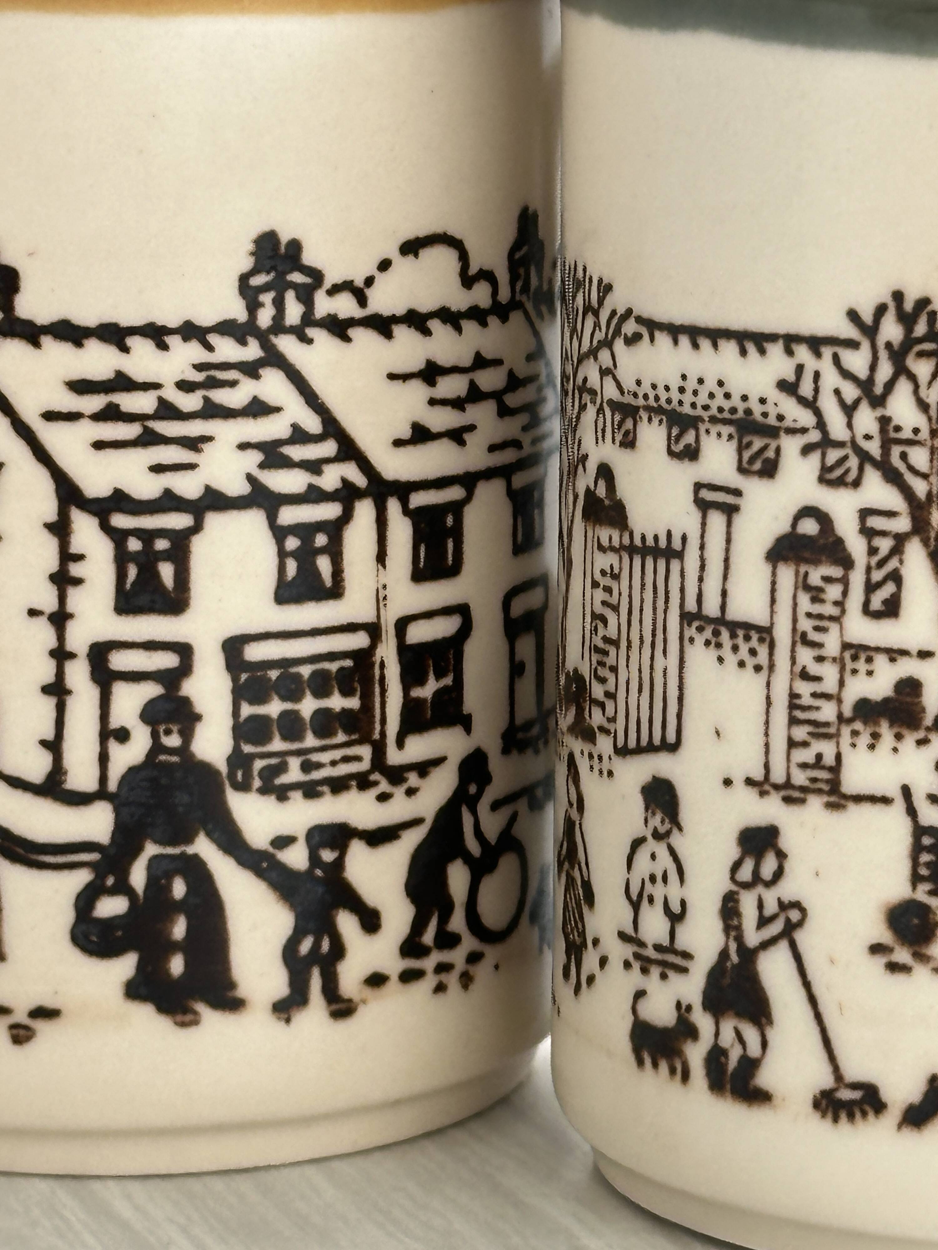3 English Staffordshire mugs.