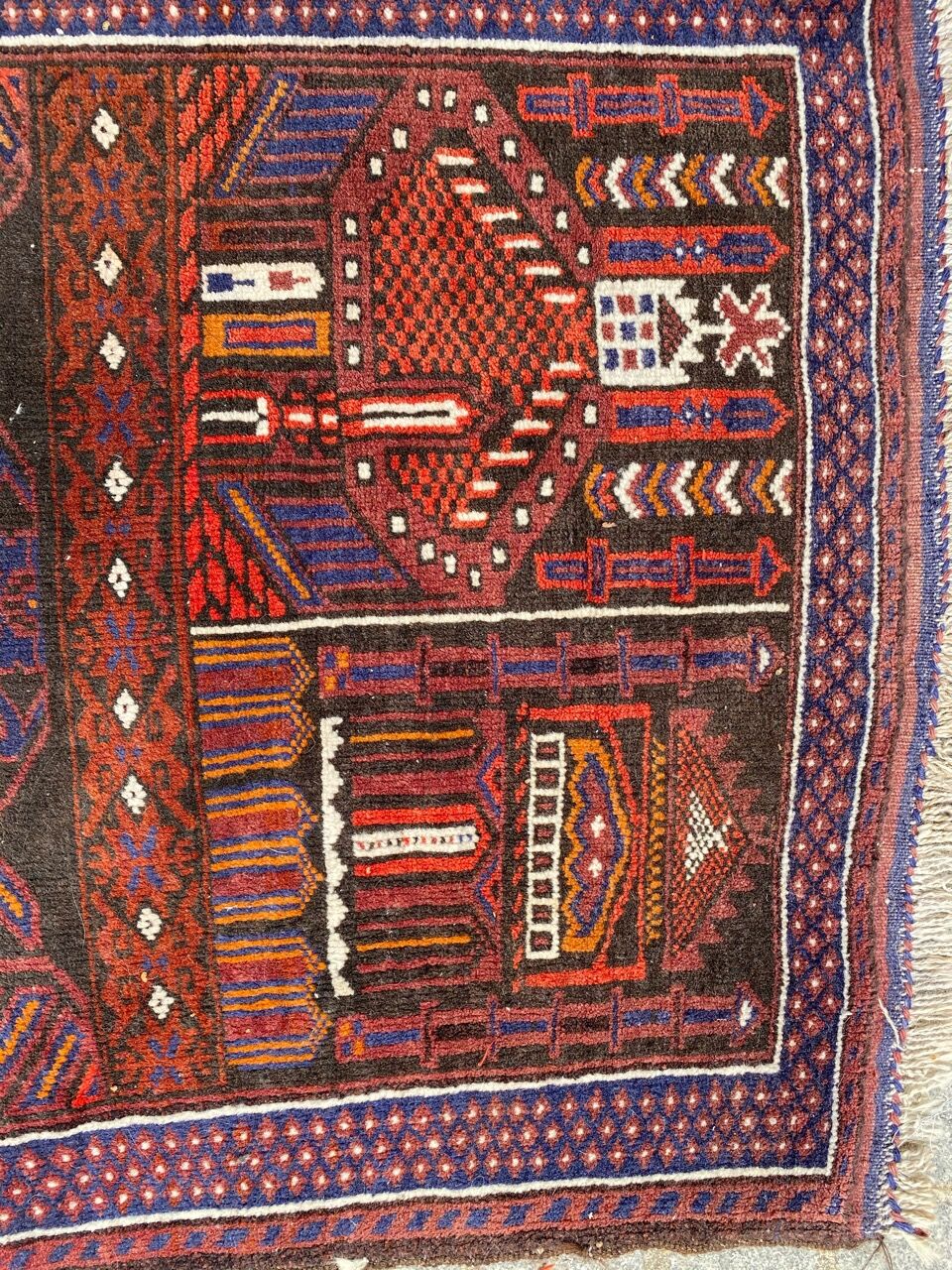 Vintage carpet turkmen belutch afghan 80x140 cm
