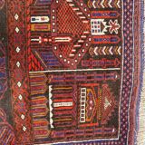 Vintage carpet turkmen belutch afghan 80x140 cm