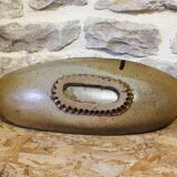 Blue glazed ceramic cup