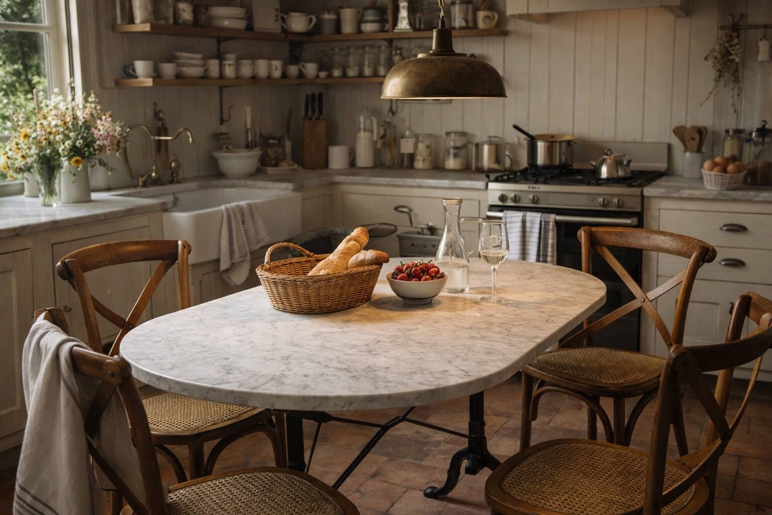 Marble bistro table