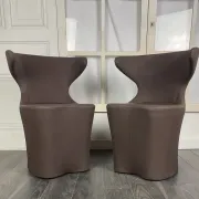 Pair of faux leather armchairs from the 1980s