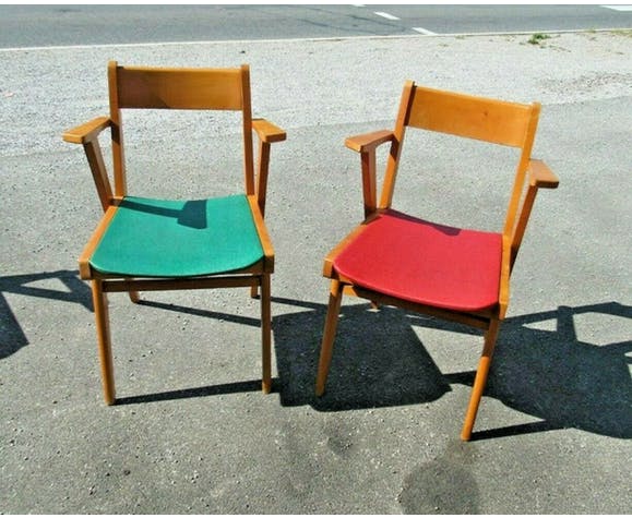 Lot of 8 Scandinavian style chairs Danish 60s-70s