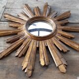 Miroir soleil en bois 1950 - 60cm