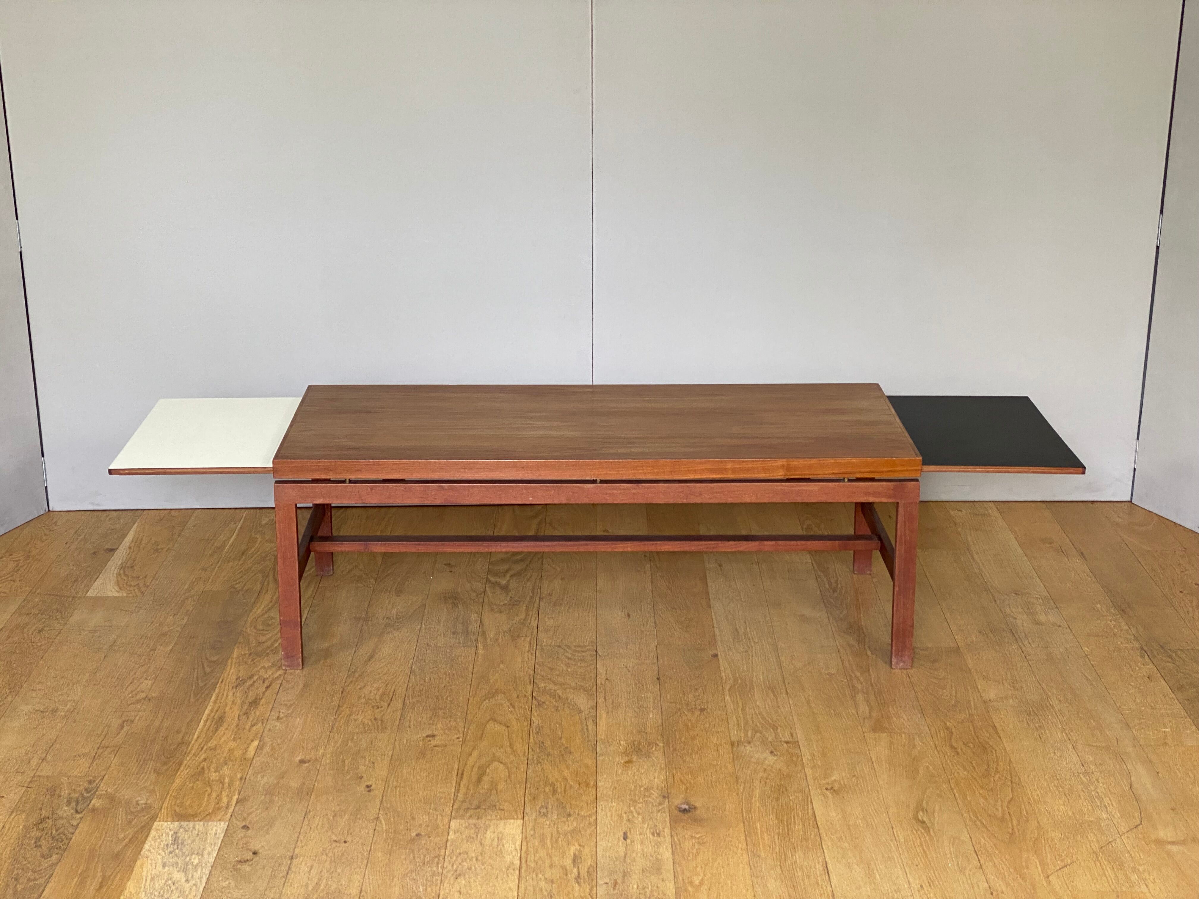 Scandinavian teak coffee table with extensions