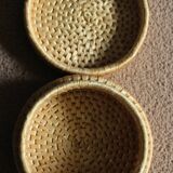 Vintage wicker round basket box