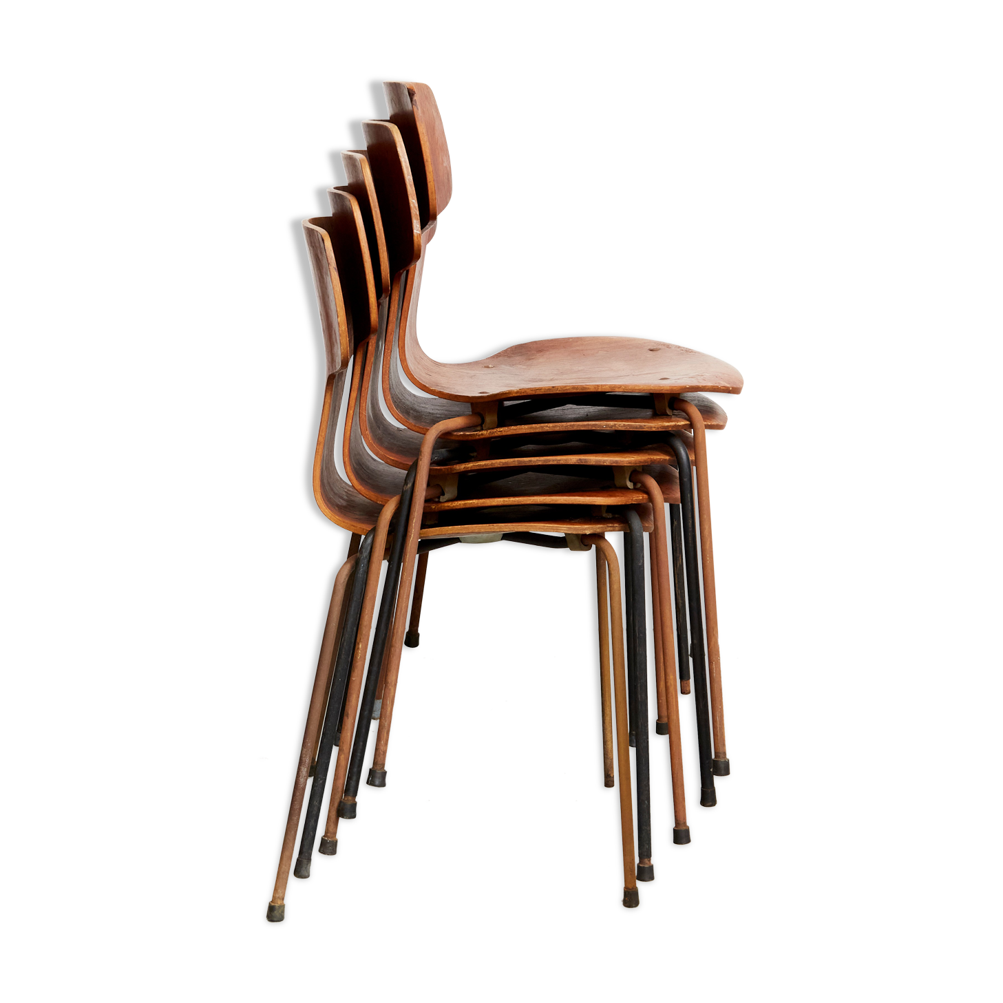 Set of 5 Model 3103 Hammer chairs by Arne Jacobsen for Fritz Hansen, 1970s