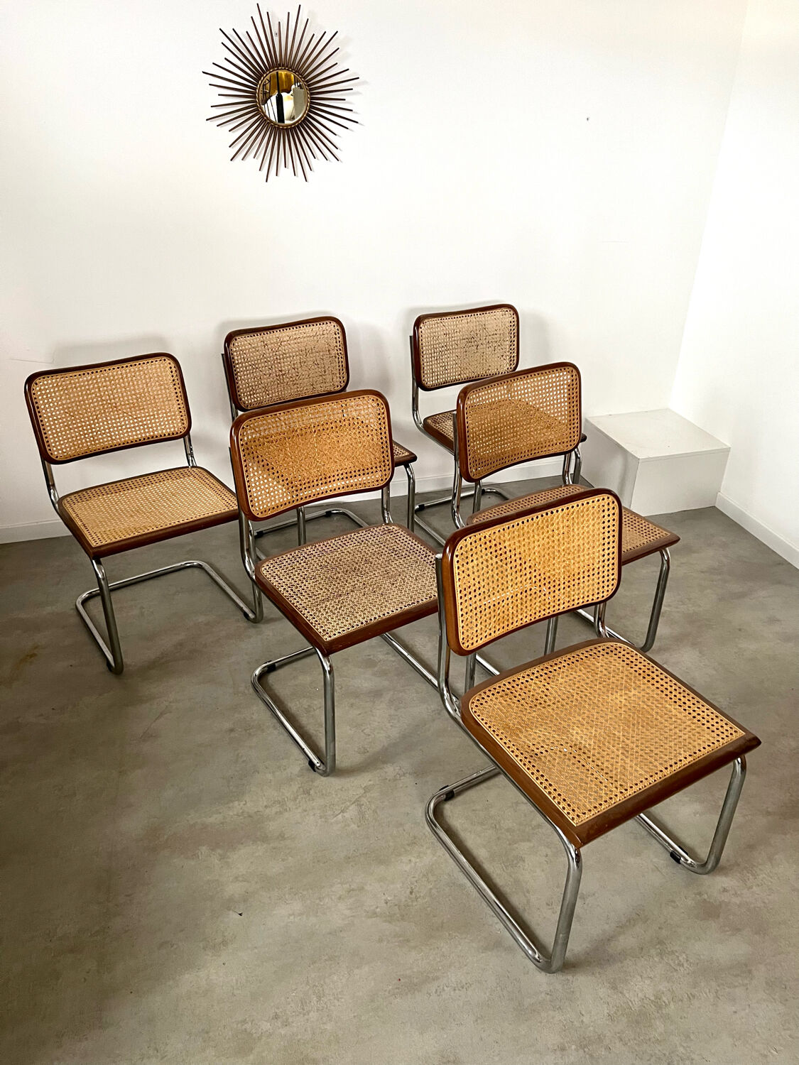 Lot de 6 chaises Cesca B32 Marcel Breuer, 1970
